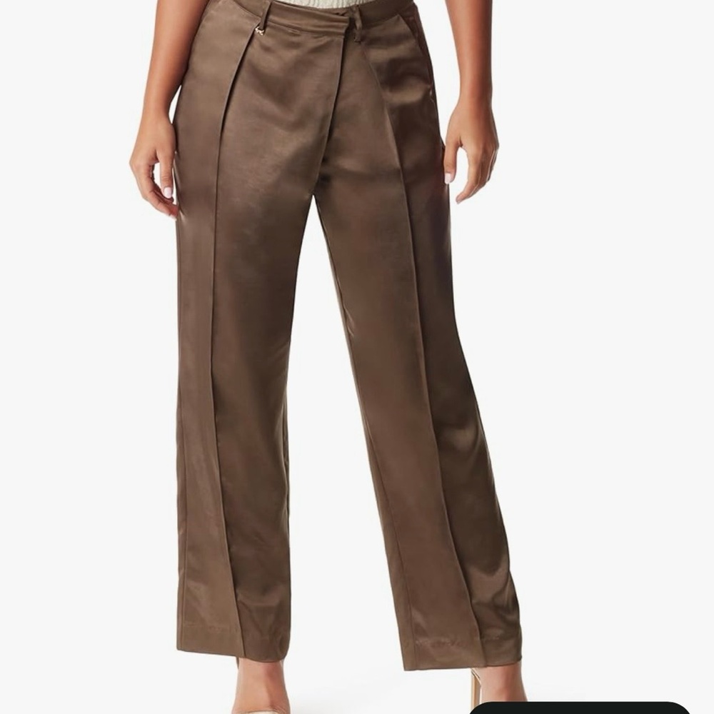 Sam Edelman Satin Wide-Leg Pants — Chocolate Brown